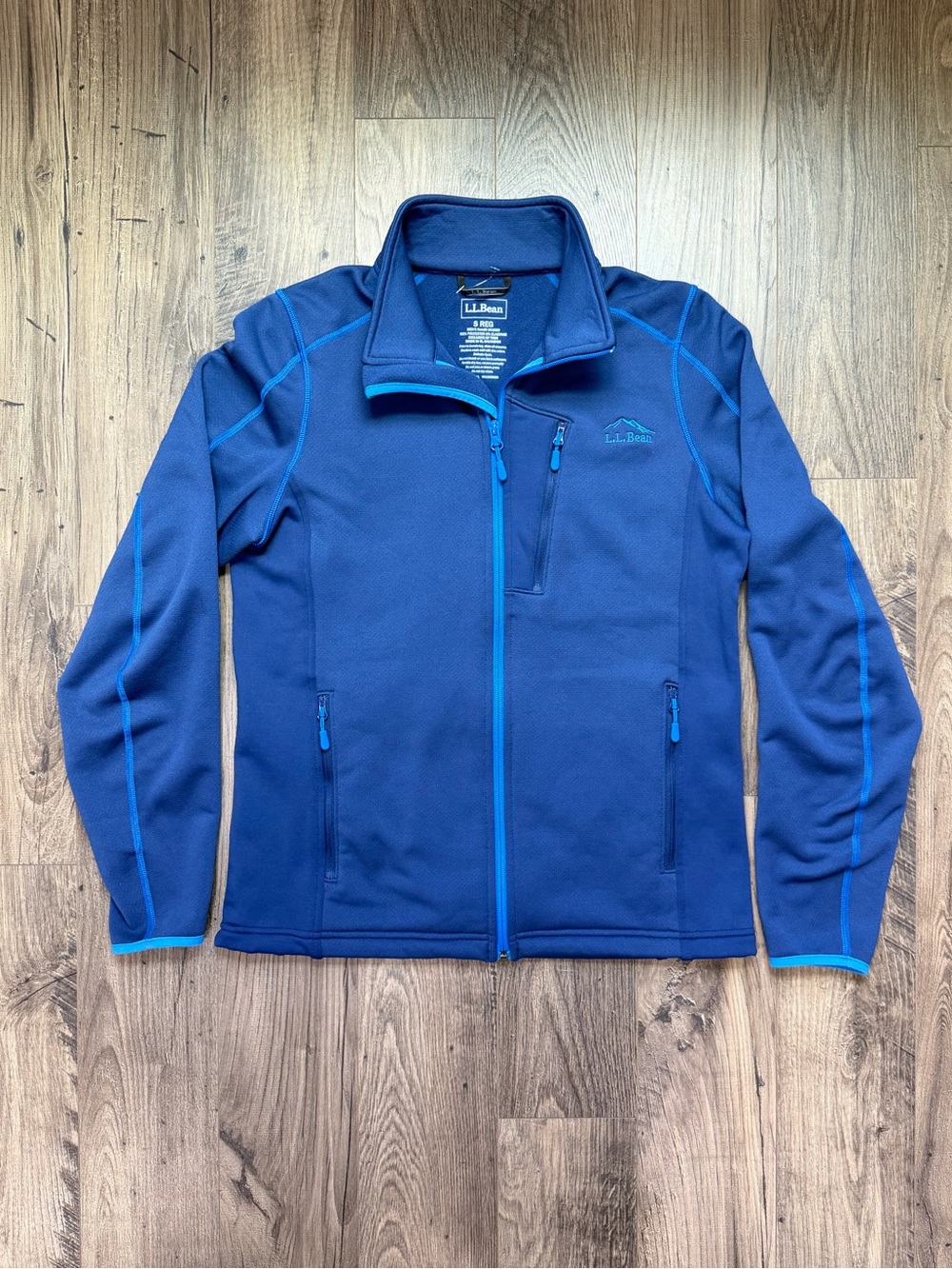 L.L.Bean Men’s S Reg Prostretch Fleece Jacket Blue Full Zip Outdoor Hiking